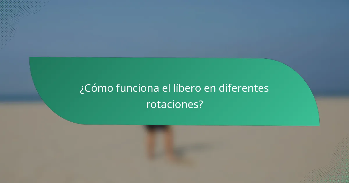 ¿Cómo funciona el líbero en diferentes rotaciones?
